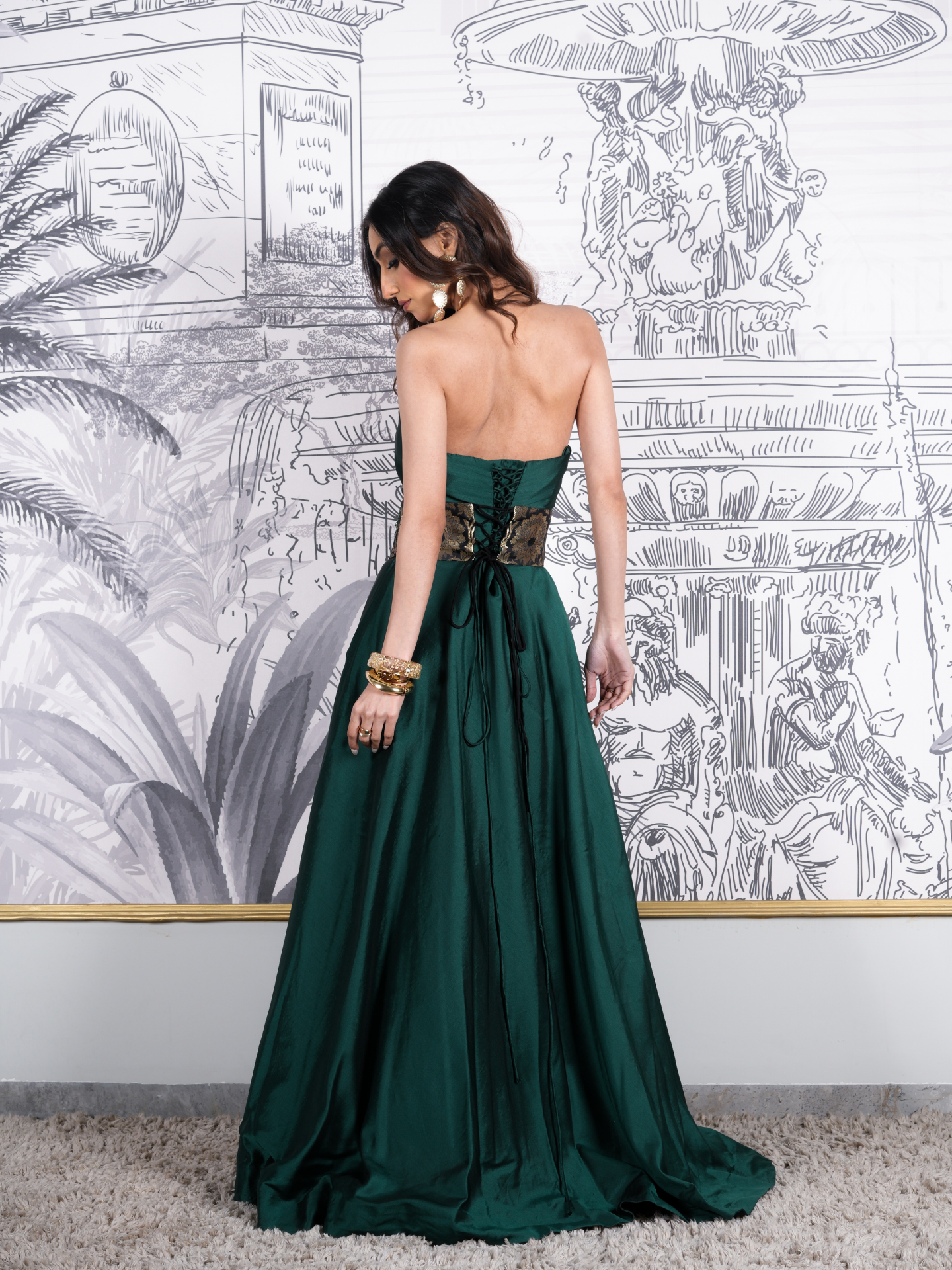 Emerald Gown + Corset