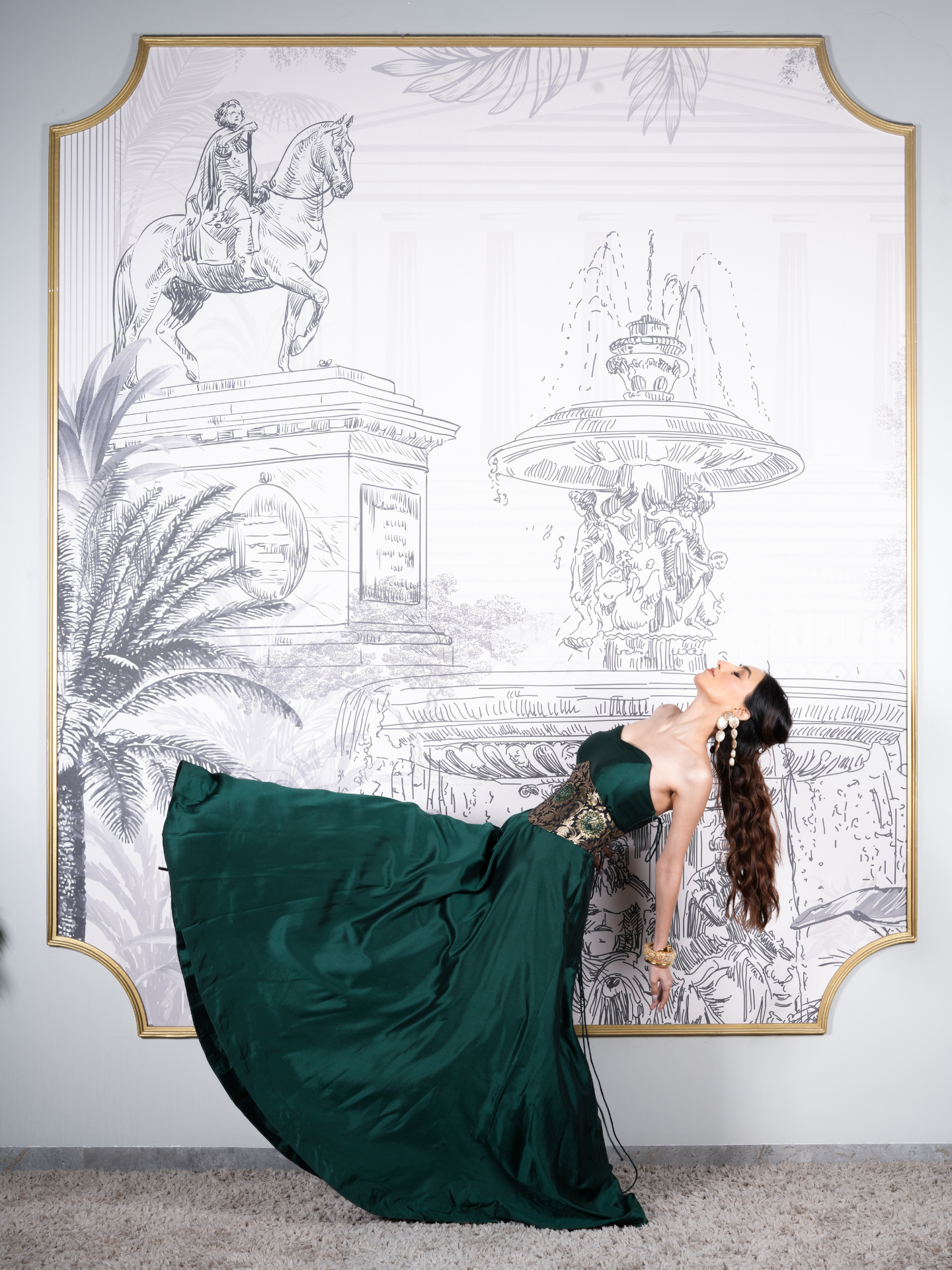 Emerald Gown + Corset