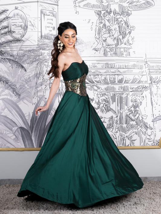 Emerald Gown + Corset